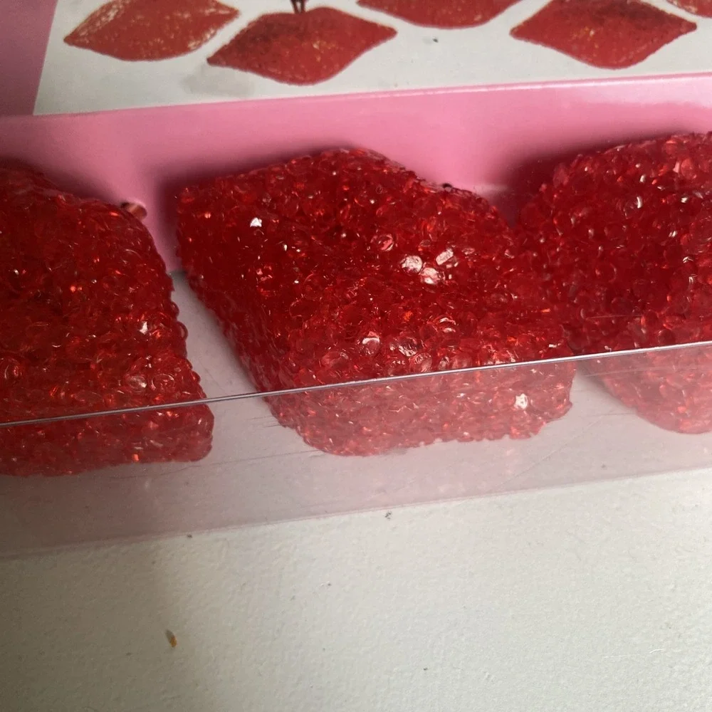 Valentine's Day Holiday Home 10 Red Sparkle Heart Shaped String Lights Set